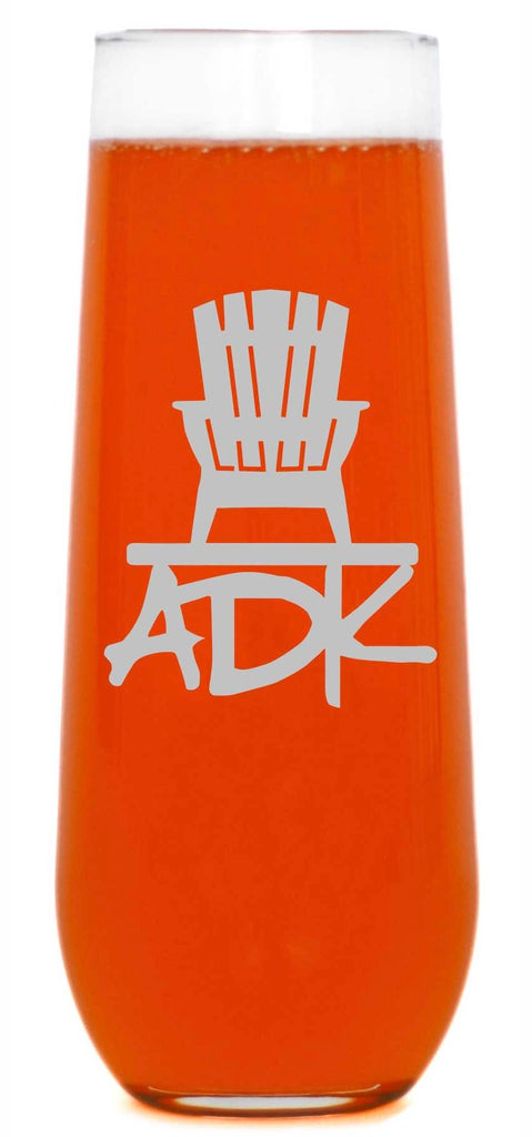 ADK Stemless Champagne Flute Glass with ADK Chair