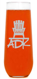 ADK Stemless Champagne Flute Glass with ADK Chair