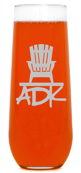 ADK Stemless Champagne Flute Glass with ADK Chair