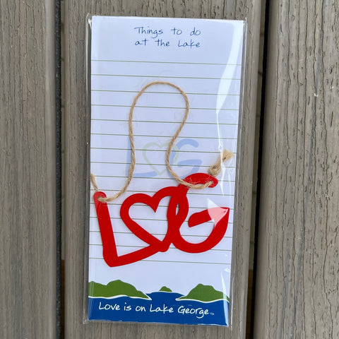 Lake George Gift Set including our LG notepad and LG ornament