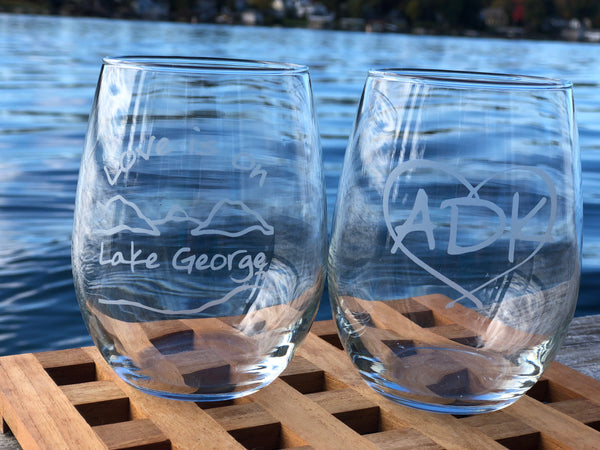 Monogrammed Reflections Wine Glasses