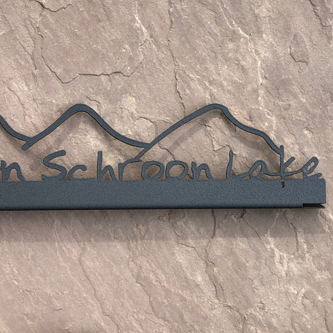 Schroon Lake Metal Sign with Mountains