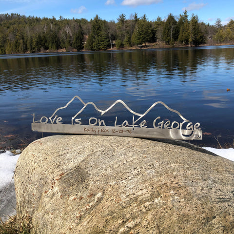 Lake George Stainless Metal Sign