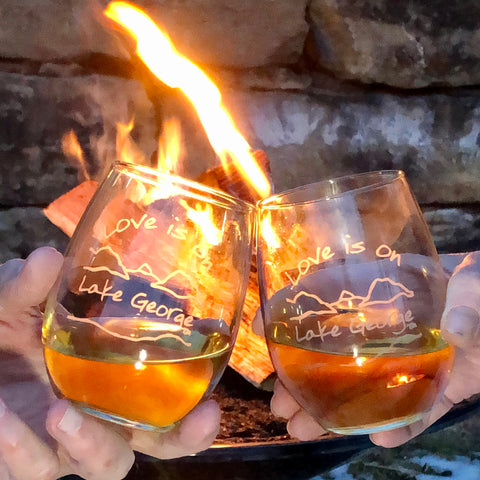 Lake George Stemless Wine Glass