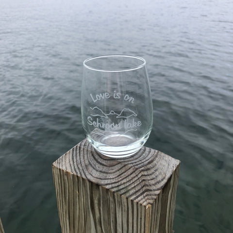 Schroon Lake Stemless Wine Glass