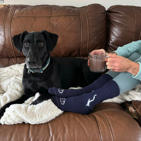 Lake George Glass Coffee Mug and a pair of Silhouette of Lake George socks