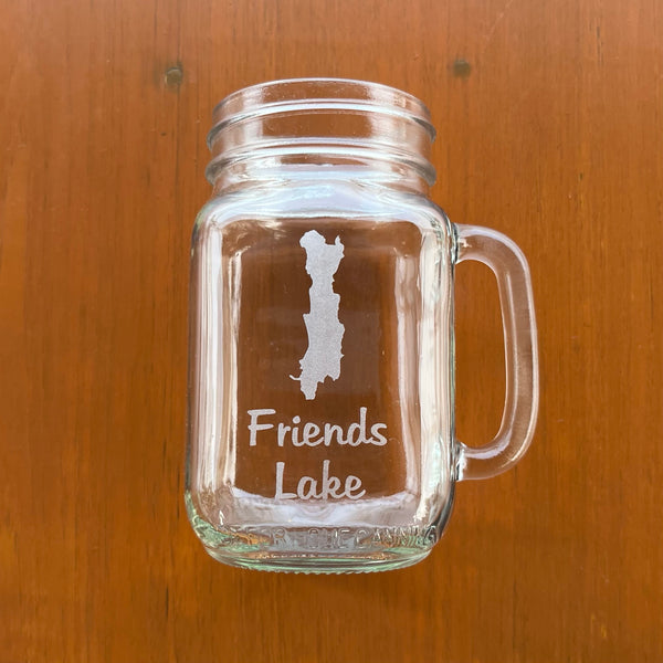 Friends Lake Handled Mason Jar
