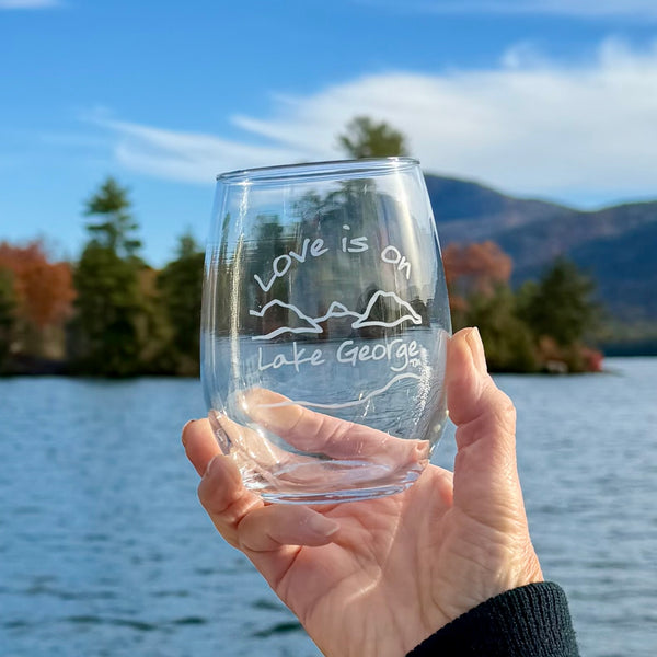 Lake George Stemless Wine Glass