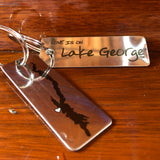 Personalized Lake George Key Chain, stainless steel