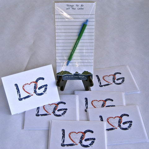 Lake George Notecards & Notepad Gift Set