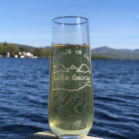 Lake George Stemless Champagne Flute Glass
