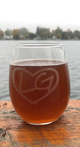 Lake George two-sided Stemless Wine Glass - NEW Limited Edition